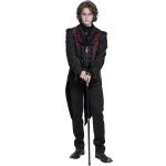 Black and Pink Jacquard 'Payne' Swallowtail Vest