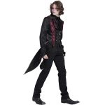 Gilet Queue de Pie 'Payne' en Jacquard Noir et Rose