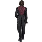Gilet Queue de Pie 'Payne' en Jacquard Noir et Rose