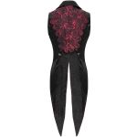 Gilet Queue de Pie 'Payne' en Jacquard Noir et Rose