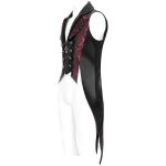 Black and Pink Jacquard 'Payne' Swallowtail Vest