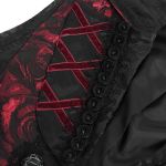 Gilet Queue de Pie 'Payne' en Jacquard Noir et Rose