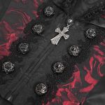 Gilet Queue de Pie 'Payne' en Jacquard Noir et Rose