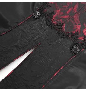 Gilet Queue de Pie 'Payne' en Jacquard Noir et Rose