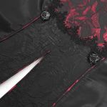 Gilet Queue de Pie 'Payne' en Jacquard Noir et Rose