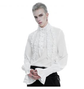 White Chiffon 'Edgar' Victorian Shirt