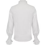 Chemise Victorienne 'Edgar' en Mousseline Blanche