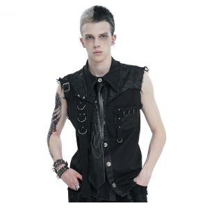 Chemise Sans Manches 'Gainas' Noire