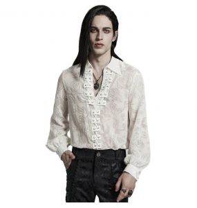 Chemise 'Piranha' en Velours Blanc