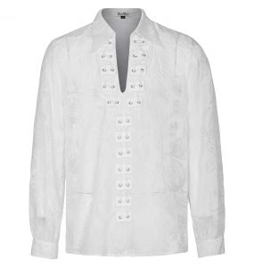 Chemise 'Piranha' en Velours Blanc