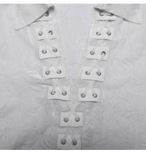 White 'Piranha' Velvet Shirt