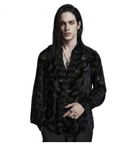 Black 'Piranha' Velvet Shirt