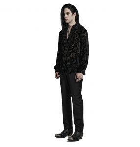 Black 'Piranha' Velvet Shirt