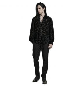 Black 'Piranha' Velvet Shirt