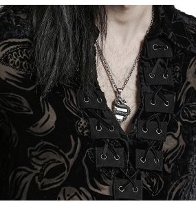 Chemise 'Piranha' en Velours Noir