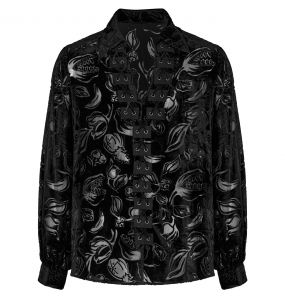 Black 'Piranha' Velvet Shirt