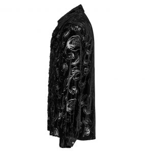 Chemise 'Piranha' en Velours Noir