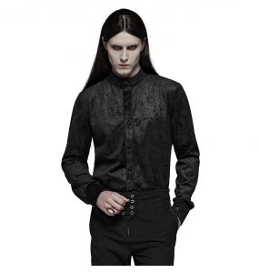 Chemise 'Nocturn' en Brocard Noire