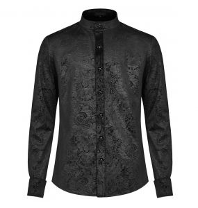 Chemise 'Nocturn' en Brocard Noire