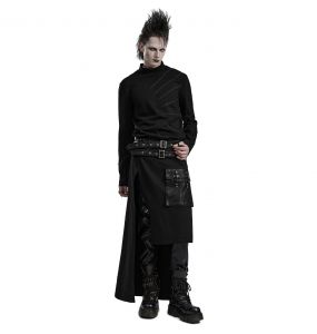 Mi-Jupe Kilt Asymétrique 'Winguric' Noire