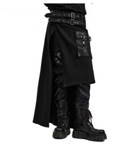 Mi-Jupe Kilt Asymétrique 'Winguric' Noire