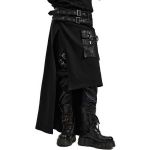 Mi-Jupe Kilt Asymétrique 'Winguric' Noire