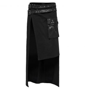 Mi-Jupe Kilt Asymétrique 'Winguric' Noire