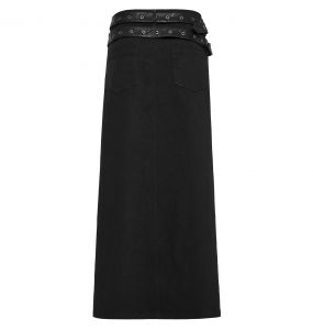 Mi-Jupe Kilt Asymétrique 'Winguric' Noire
