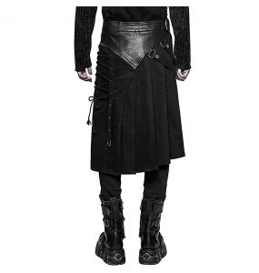 Demi-jupe Amovible Punk 'Alatheus' Noire