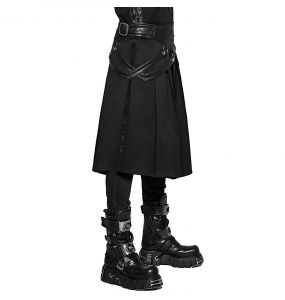 Demi-jupe Amovible Punk 'Alatheus' Noire