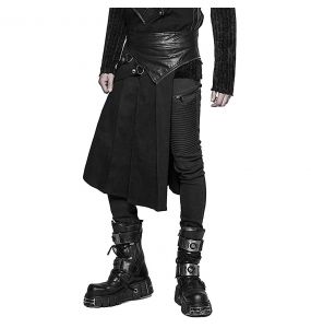 Demi-jupe Amovible Punk 'Alatheus' Noire