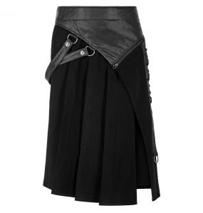 Demi-jupe Amovible Punk 'Alatheus' Noire