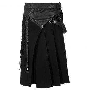 Demi-jupe Amovible Punk 'Alatheus' Noire