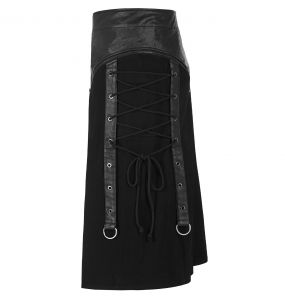 Demi-jupe Amovible Punk 'Alatheus' Noire