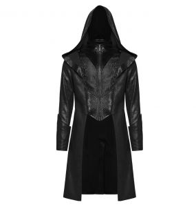 Manteau à Capuche 'Goth Wizard' Noir