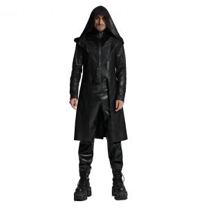 Manteau à Capuche 'Goth Wizard' Noir