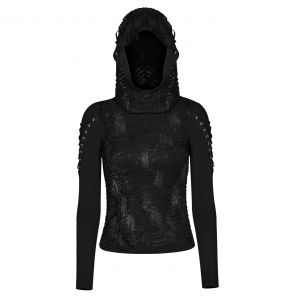Black Hooded 'Destruction Unit' Top