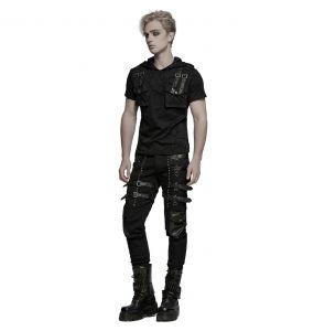 Black 'Metal Punk' Pants