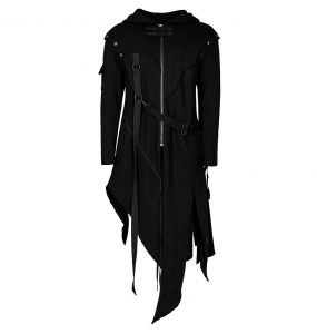 Veste Asymétrique 'Darkly Series' Noire avec Manches Amovibles
