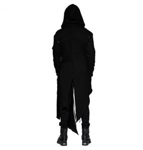 Black 'Darkly Series' Asymmetrical Jacket with Detachable Sleeves