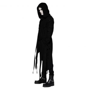 Black 'Darkly Series' Asymmetrical Jacket with Detachable Sleeves
