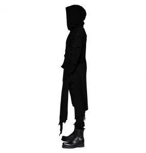 Black 'Darkly Series' Asymmetrical Jacket with Detachable Sleeves