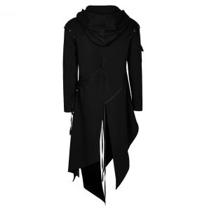 Black 'Darkly Series' Asymmetrical Jacket with Detachable Sleeves