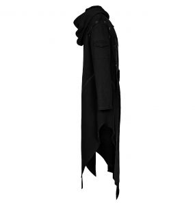 Black 'Darkly Series' Asymmetrical Jacket with Detachable Sleeves