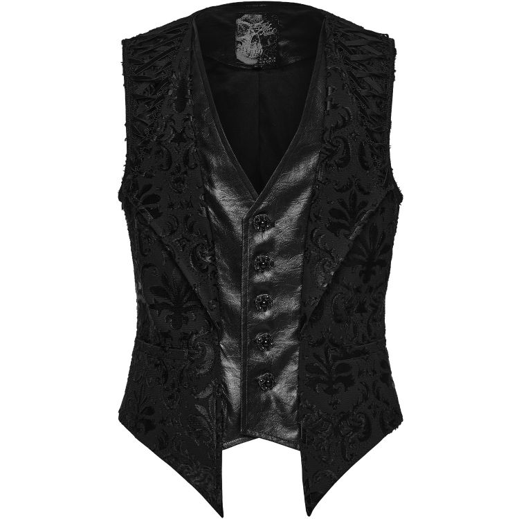 Gilet Brodé 'Goth Palace' Noir