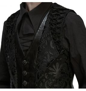 Black 'Goth Palace'  Embroidered Vest