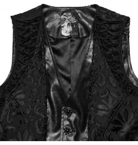 Black 'Goth Palace'  Embroidered Vest