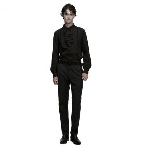 Chemise 'Goth Rose' en Jacquard Noir