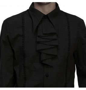 Black 'Goth Rose' Jacquard Shirt