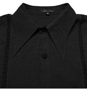 Black 'Goth Rose' Jacquard Shirt